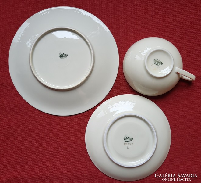 Edelstein Bavarian German porcelain breakfast set cup saucer small plate plate coffee tea dot