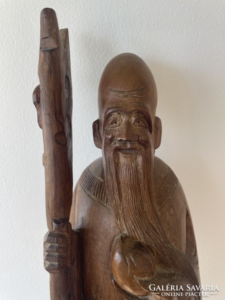Chinese sage wooden statue