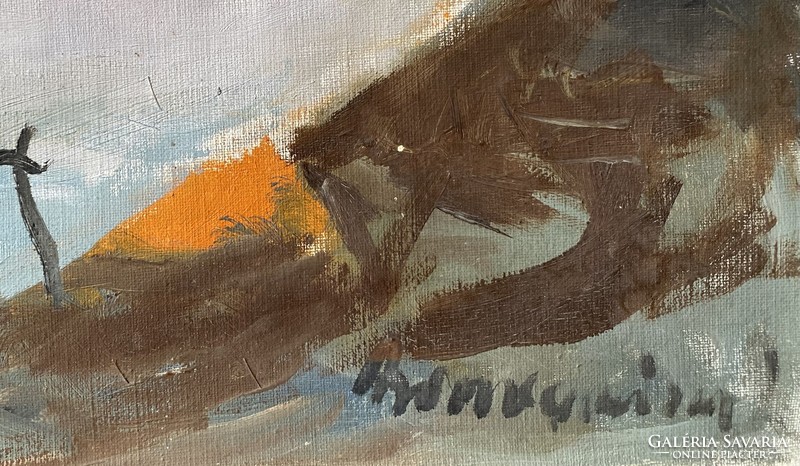 Lajos Sváby(?): Beach - oil on canvas