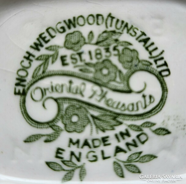 Enoch Wedgwood angol zöld porcelán cukortató virág mintával