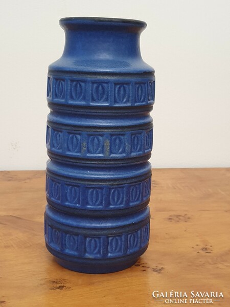 Blue ceramic vase - scheurich fat lava