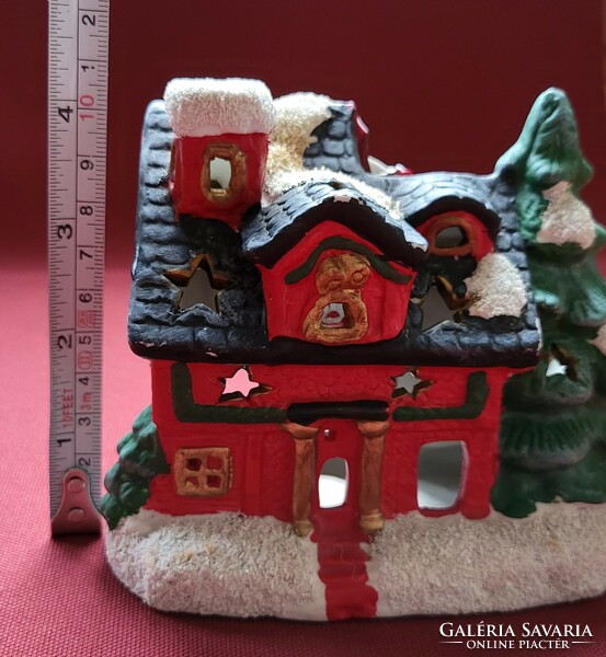 Christmas stone porcelain candle holder cottage house decoration candle village