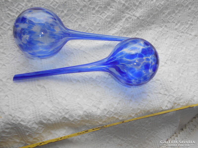 2 unique handmade Murano glass spheres (flower spheres)