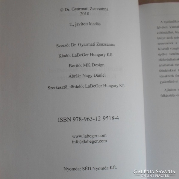 Gyarmati Zsuzsanna: Készülj a matek felvételire! – 8.osztályosok részére (2018)