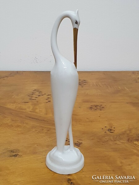 Porcelain egret figure from Hölóháza