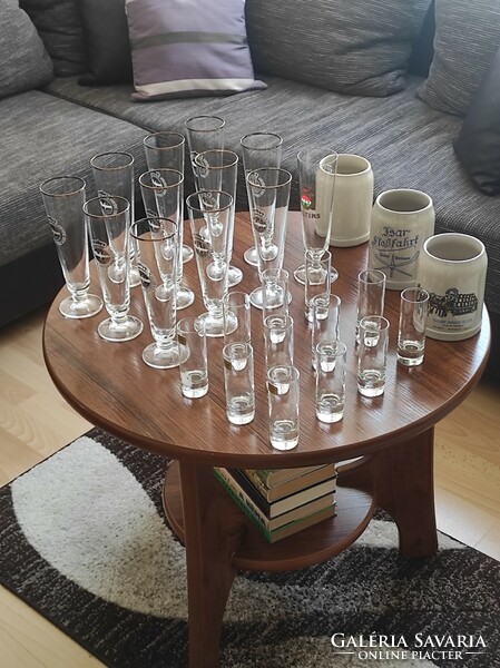 Beer and brandy glasses, sets (27 pcs in total)