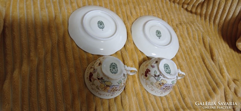 2 Zsolnay butterfly coffee cups, butterfly cups. Showcase.