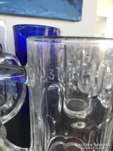 0,3 literes szlovák sörös korsó, vastag üvegből