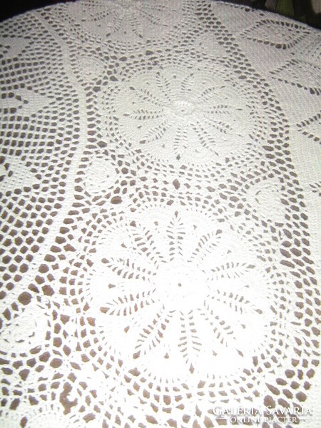 Beautiful crocheted tablecloth with beautiful antique off-white Art Nouveau notes