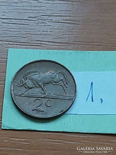 South Africa 2 cents 1983 bronze, wildebeest 1