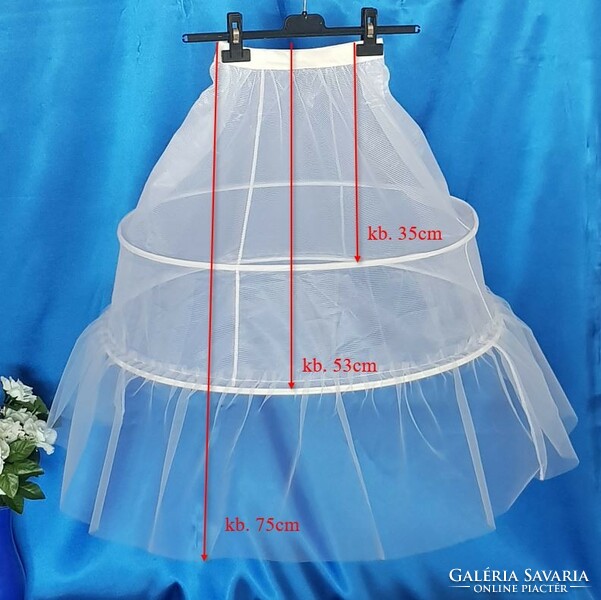 New, custom-made 2-ring ruffled bridal midi petticoat, tire / children's tire