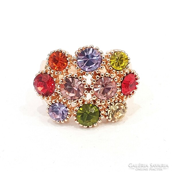 Fashionable colored crystal ring
