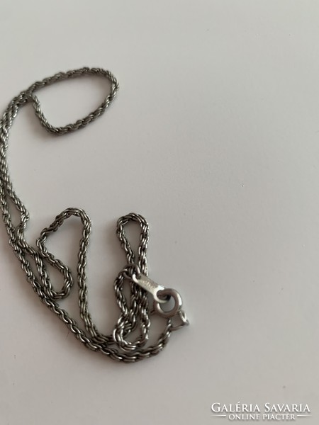 Antik 835 ös sodrott sodort fonott régi jelzett ezüst nyaklánc lánc
