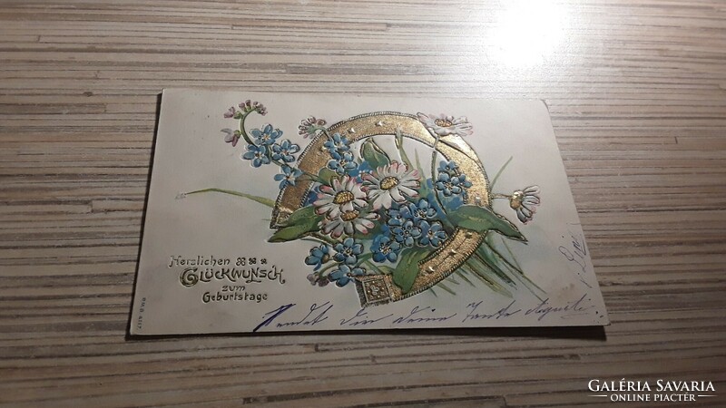 Antique embossed greeting postcard.