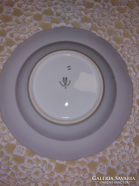 Colditz 1 deep plate with colorful leaves, 1 cake plate