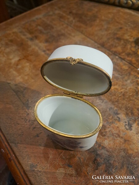 Old Limoges porcelain oval cup, box