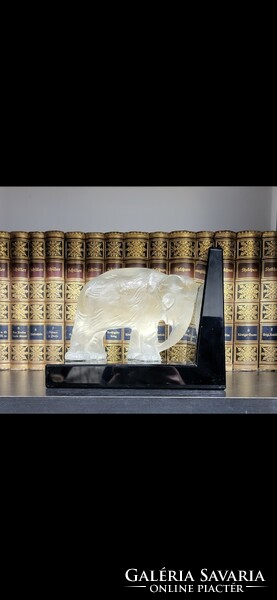 Original antique art deco glass bookend heinrich hoffmann