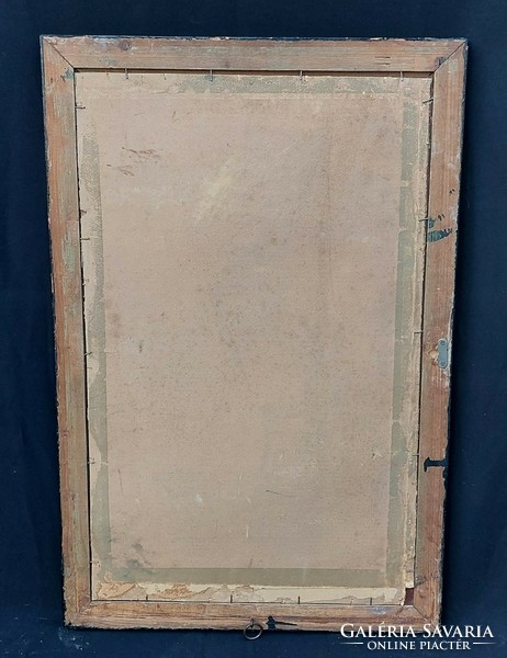 Antique faceted mirror in a wooden frame, massive, very sophisticated workmanship 50x70 cm