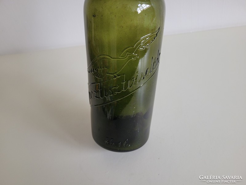 Old green glass bottle vintage drinking glass civil servants