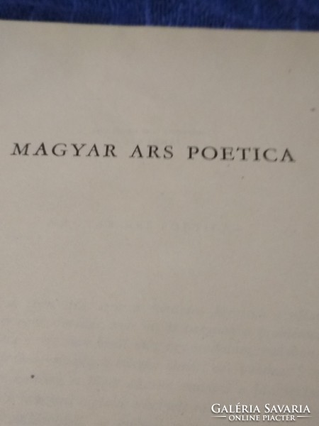 MAGYAR ARS POETIKA Magvető kiadó Budapest