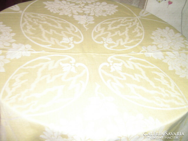 Beautiful vintage rosy damask tablecloth