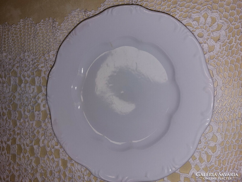 Zsolnay fehér 2db lapos, 1db süteményes tányér