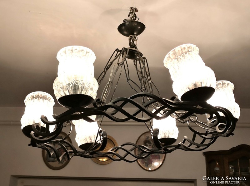 Six-burner wrought iron lamp for sale