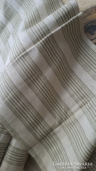 Striped woven linen material in meters