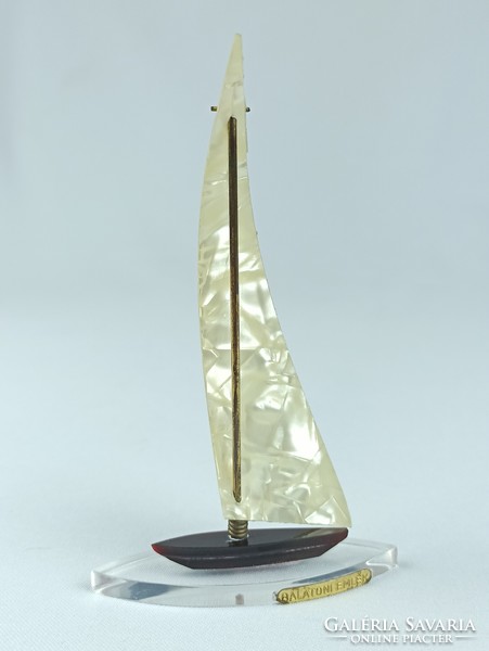 Retro Balaton souvenir plexiglass sailboat