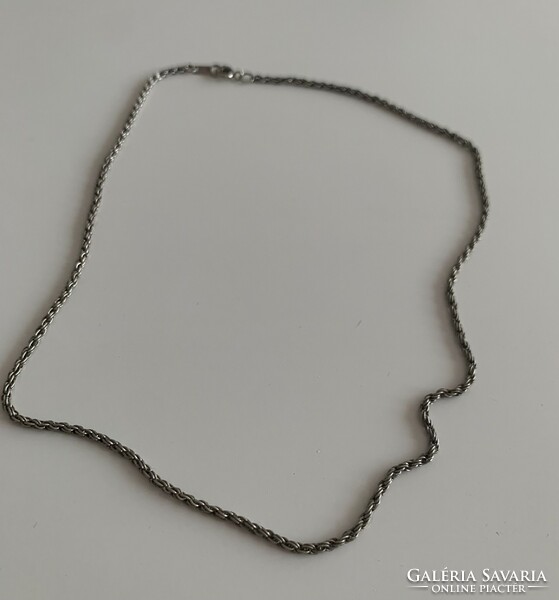 Antik 835 ös sodrott sodort fonott régi jelzett ezüst nyaklánc lánc