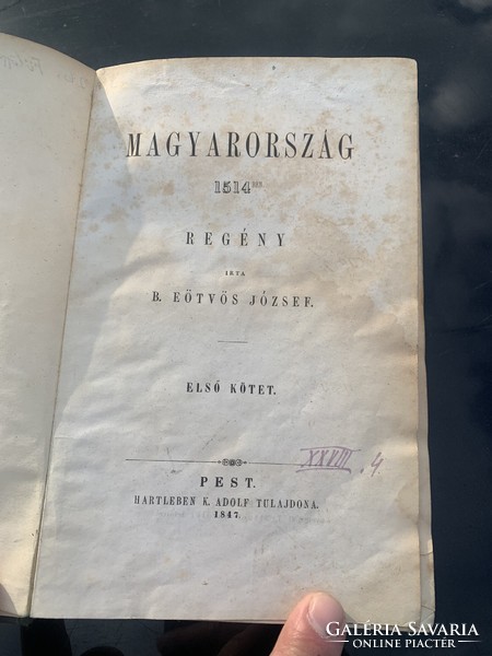 Magyarország 1514ben Báró Eötvös József Első kötet HARTLEBEN K. ADOLF PEST 1847