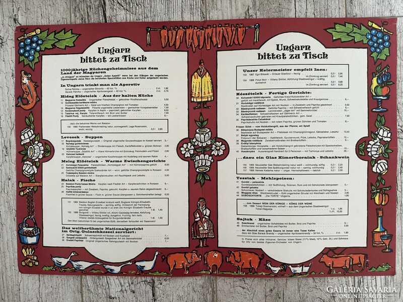 Menu in German