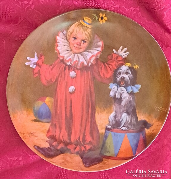 Clown decorative plate, porcelain circus plate (l4458)