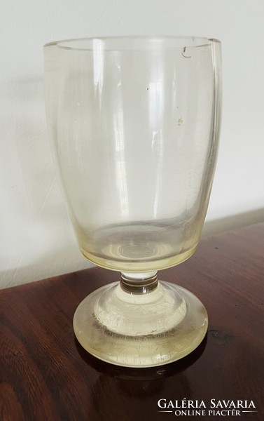 Biedermeier thick-walled glass goblet with base