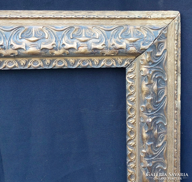 Antique, larger, beautiful Art Nouveau blondel frame in bronze color 72x86 cm
