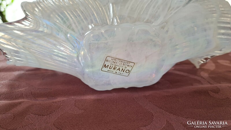 Muránói üveg szalvétatartó fehér
