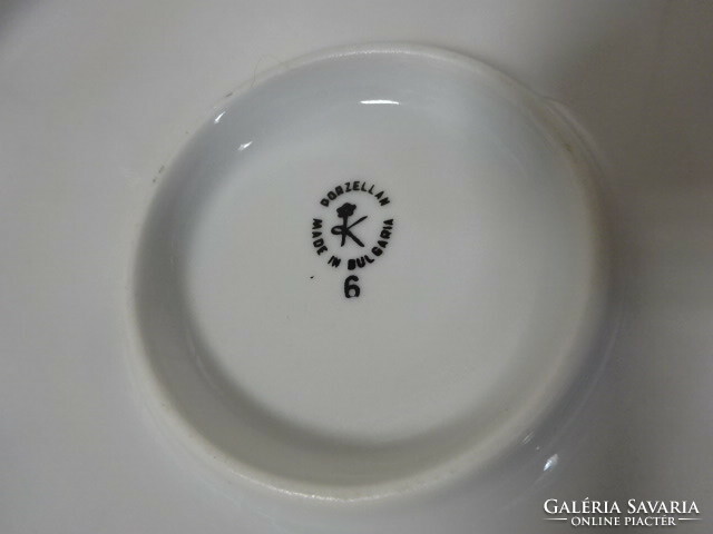 Bulgarian porcelain, round meat bowl, violet pattern, diameter 30 cm. Jokai.