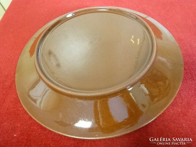 Craft product, glazed ceramic flat plate, hand painted, diameter 26 cm. Jokai.