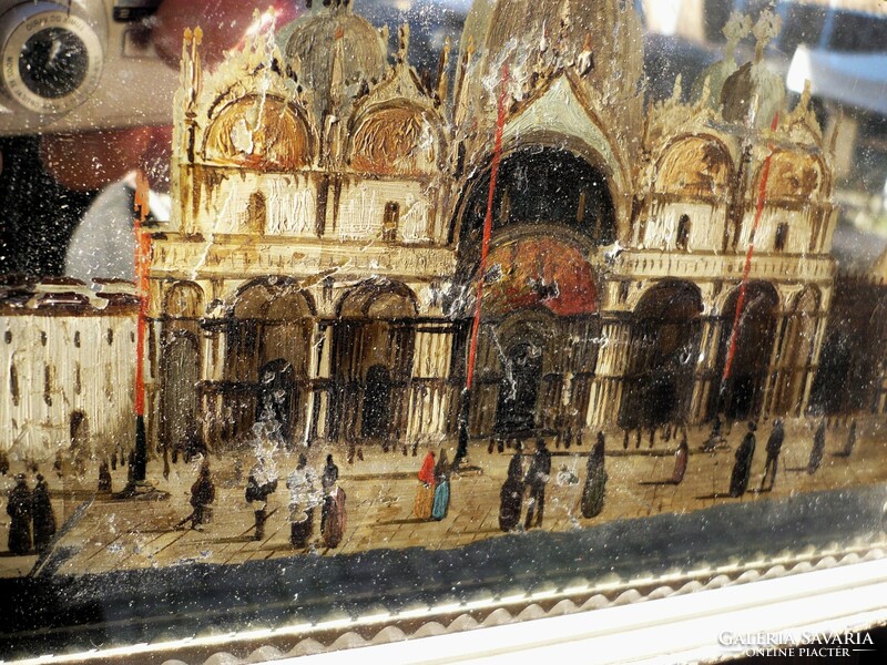 Old mirror painting Venice-Szent Mark Square