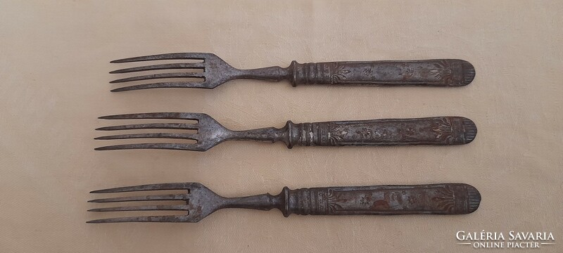 Iron fork old 18cm 3 pieces in one