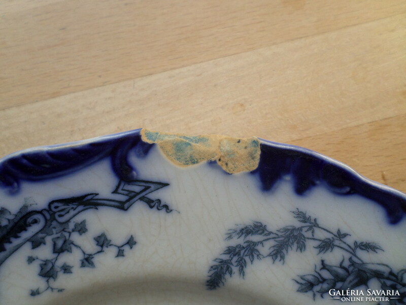 5db antik Cauldon fajansz tányér 26 cm - HIBÁSAK