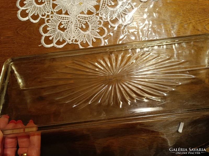 Old pressed glass tray