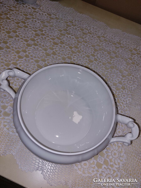 Zsolnay white porcelain soup bowl, without lid