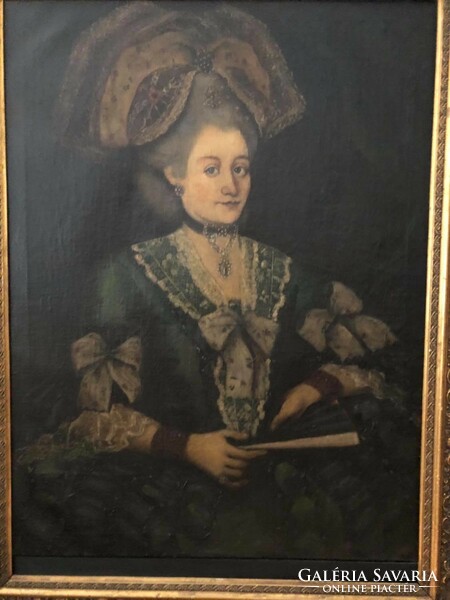 Gróf Lónyay feleségét ábrázóló portré Plattyhy Anna Mária