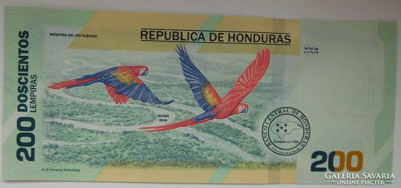 Honduras 200 lempiras 2019 UNC