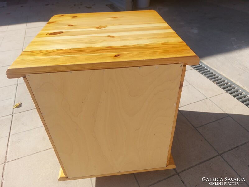 A 2-drawer pine chest of drawers and nightstand for sale. Furniture is in like new condition.