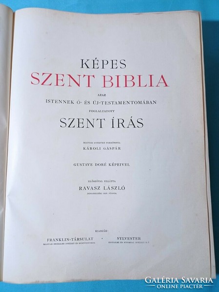 Antik Képes Szent Biblia - Szent Írás - Károli Gáspár - Ravasz László