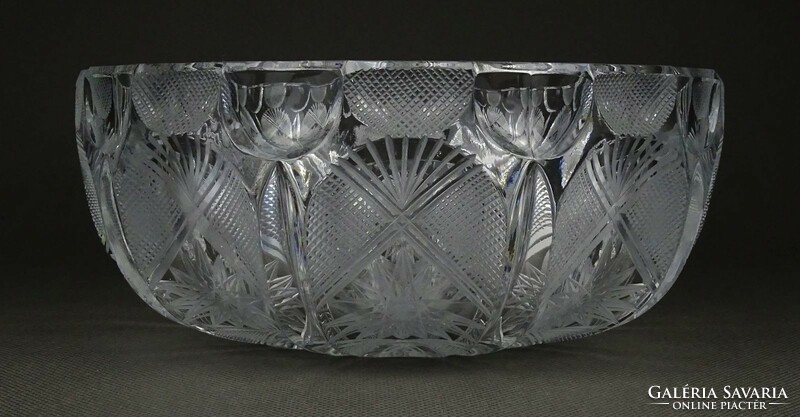 1Q735 polished glass center serving bowl 8.5 X 20 cm