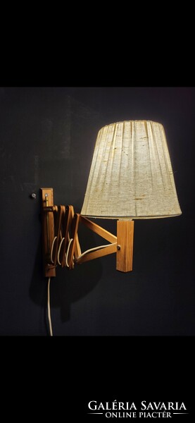 Vintage mcm Scandinavian wall lamp pine