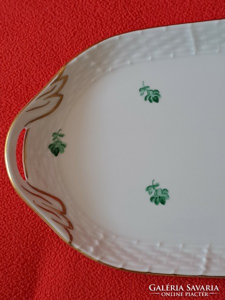 Flawless! Herend green floral cake/sandwich plate, offering